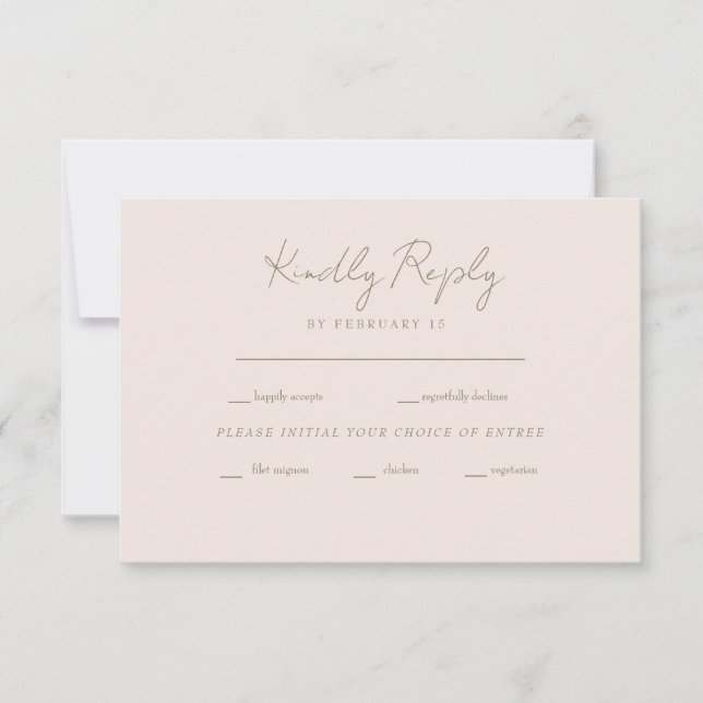 Forever Faithful Blushing Bride Wedding RSVP Karte (Vorderseite)