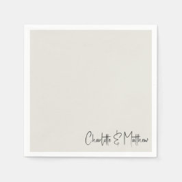 Forever Faithful Cream Custom Wedding Cocktail Serviette