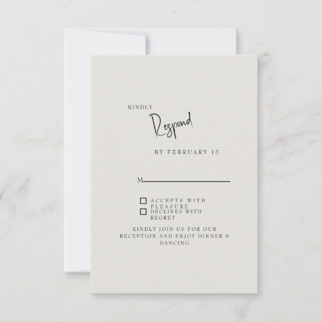 Forever Faithful Cream Simple Wedding RSVP Card (Vorderseite)