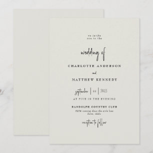 Forever Faithful Cream Wedding Einladung