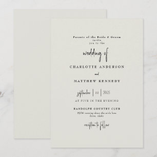 Forever Faithful Cream Wedding II Einladung