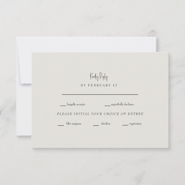Forever Faithful Cream Wedding RSVP (Vorderseite)