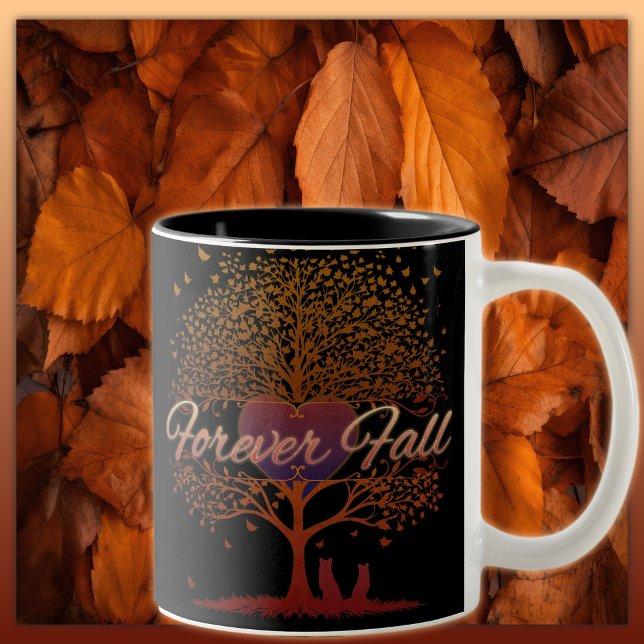 Forever Fall Herzenbaum Zweifarbige Tasse (Von Creator hochgeladen)
