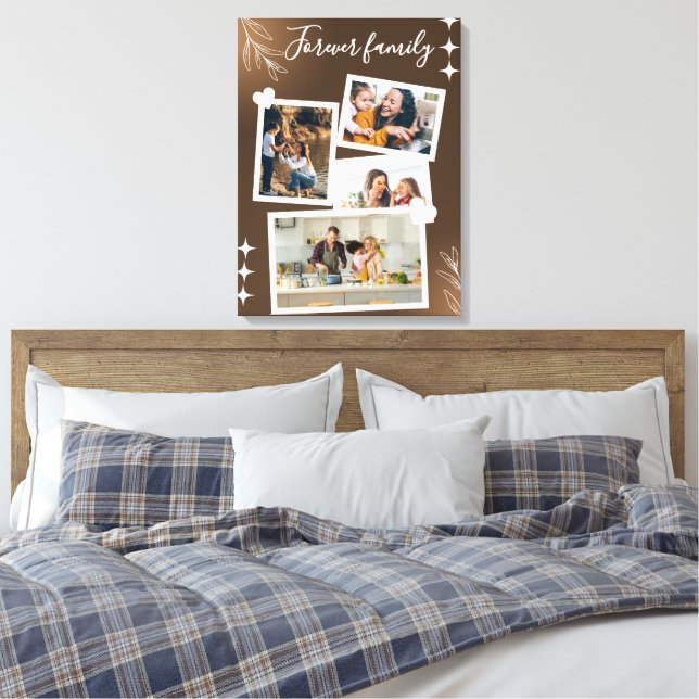Forever Family Personalized Photo Collage Leinwanddruck (Insitu (Schlafzimmer))