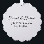 Forever & Forever fügen Sie Ehegatten Datum Liebe  Ornament Karte<br><div class="desc">Für Liebhaber wie uns</div>