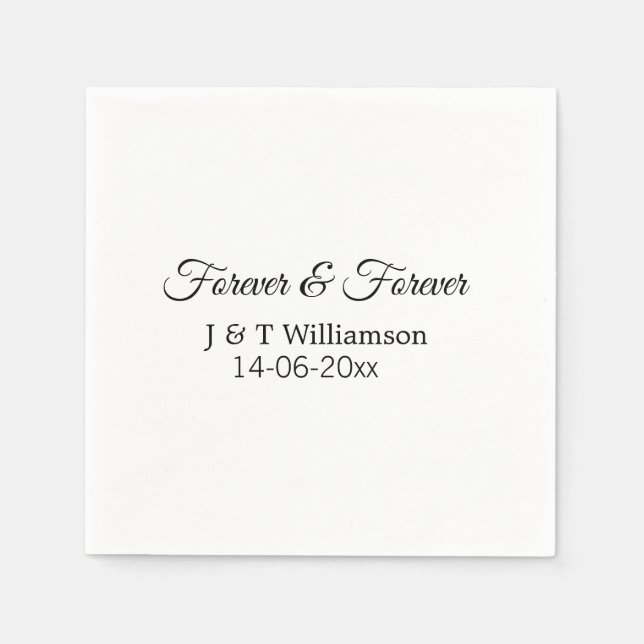 Forever & Forever fügen Sie Ehegatten Datum Liebe  Serviette (Vorderseite)