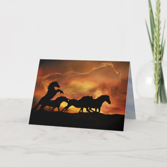 "Forever Free" Horse Sympathy Card Karte (Vorderseite)
