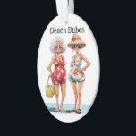 Forever Friends 2 Beach Babes Ornament<br><div class="desc">Ornamente sind nicht nur zu Weihnachten. Ich behielt das ganze Jahr über viele hängende Dinge. Das ist ein großartiger Schutz Ihrer ewigen Freundschaft, und ich plane ein paar Versionen - zahlreich. Siehe Rückseite. Diese werden in meiner sharonrhea Sammlungen UND in der Familie und Freunde Kategorie auf meinem Ornaments_Only-Speicher hier auf...</div>