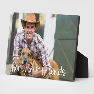 Forever Friends Custom Foto Liebe Herz Typografie Fotoplatte