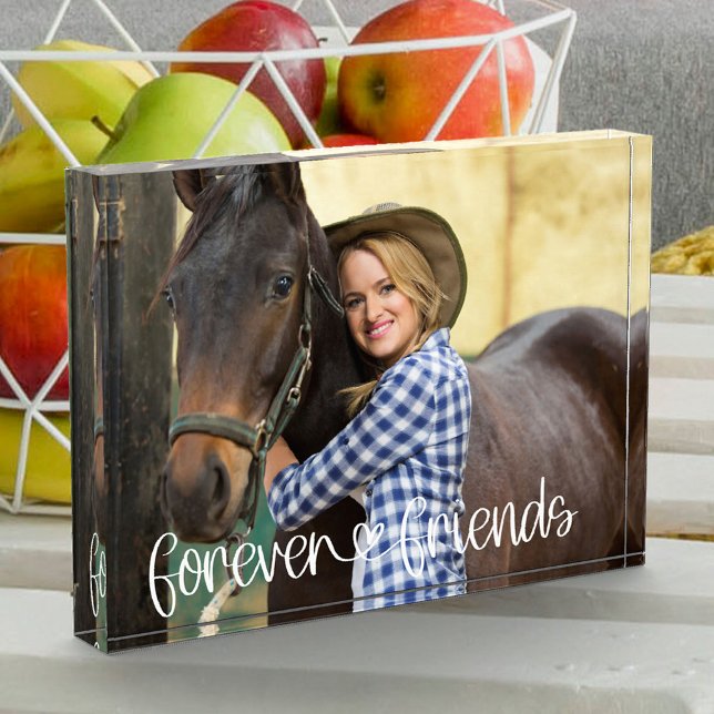 Forever Friends Niedliche Liebe Herztypografie Fotoblock (Von Creator hochgeladen)