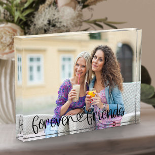 Forever Friends Süße Liebe Herz Typography Benutze Fotoblock