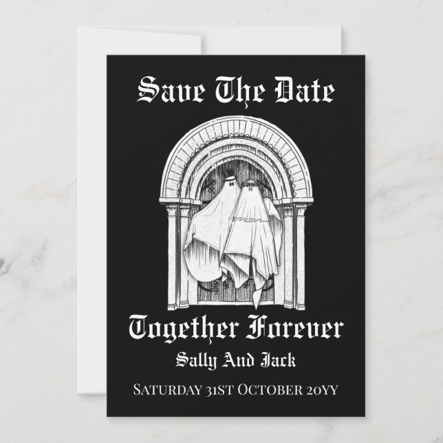 Forever Ghost Save the Date Karte zusammenführen (Vorderseite)