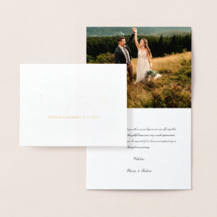 Forever Grateful Chic Wedding Danke Foto Folienkarte