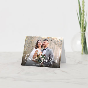 Forever Grateful Elegante Foto Hochzeit Vielen Dan Dankeskarte