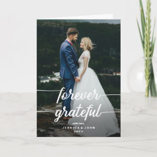 Forever Grateful Rustic 2 Foto Wedding Vielen Dank Karte