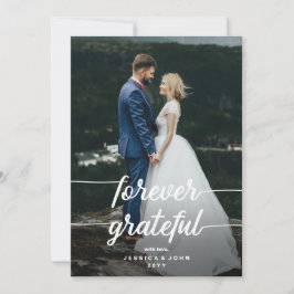 Forever Grateful Rustic Script 2 Foto Hochzeit Dankeskarte