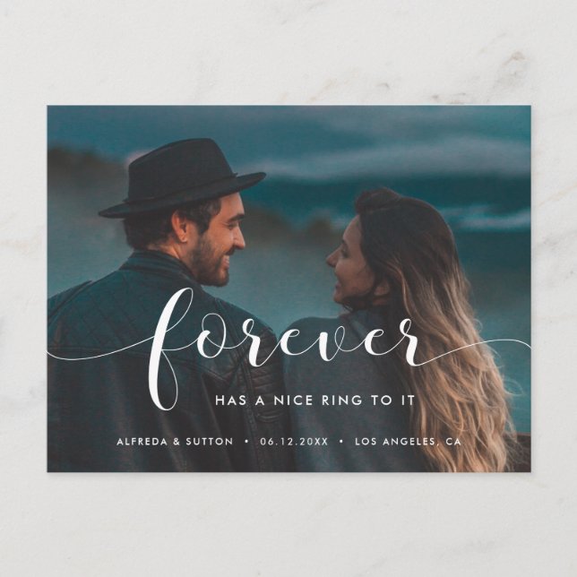 Forever hat einen netten Ring zu ihm Foto Ankündigungspostkarte (Vorderseite)