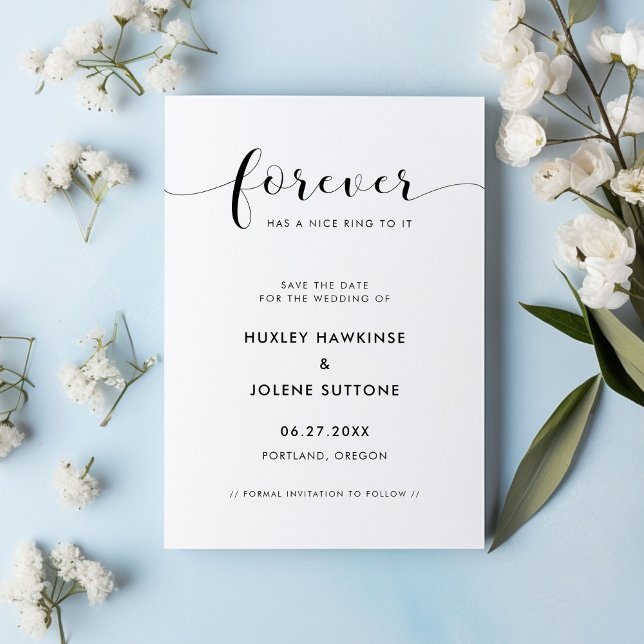 Forever hat einen netten Ring zu ihm Simple Elegan Save The Date (Von Creator hochgeladen)