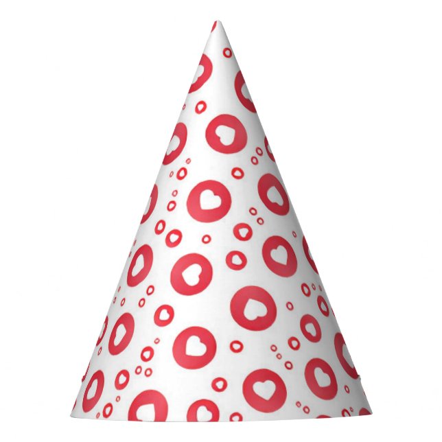 Forever Heart Dots Party Hat Partyhütchen (Vorderseite)