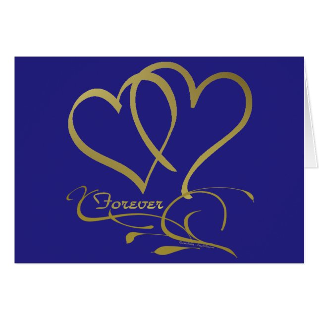Forever Hearts Gold bearbeitbare Hintergrundfarben (Vorderseite (Horizontal))