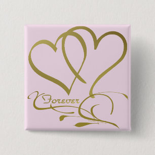Forever Hearts Gold bearbeitbare Hintergrundfarben Button