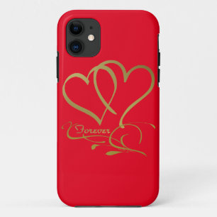 Forever Hearts Gold editierbare Hintergrundfarben Case-Mate iPhone Hülle