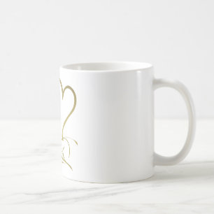 Forever Hearts Gold editierbare Hintergrundfarben Kaffeetasse