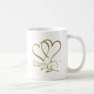 Forever Hearts Gold editierbare Hintergrundfarben Tasse