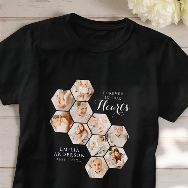 Forever Hearts Memorial Moderne 10 Fotos T-Shirt (Von Creator hochgeladen)