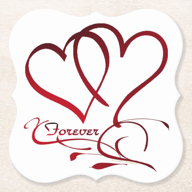 Forever Hearts Red on White Untersetzer (Vorderseite)