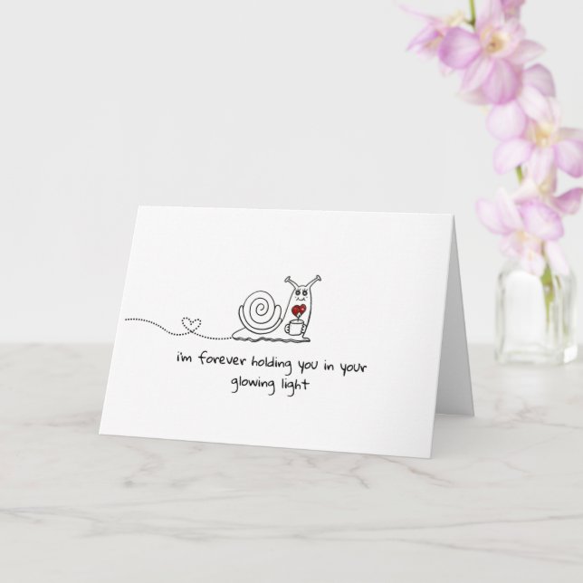 "Forever Holding You" Cute Snail Card Karte (Orchidee)