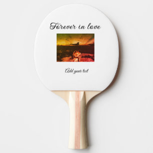 Forever in der Liebe fügen Sie Paar Foto Hochzeit Tischtennis Schläger