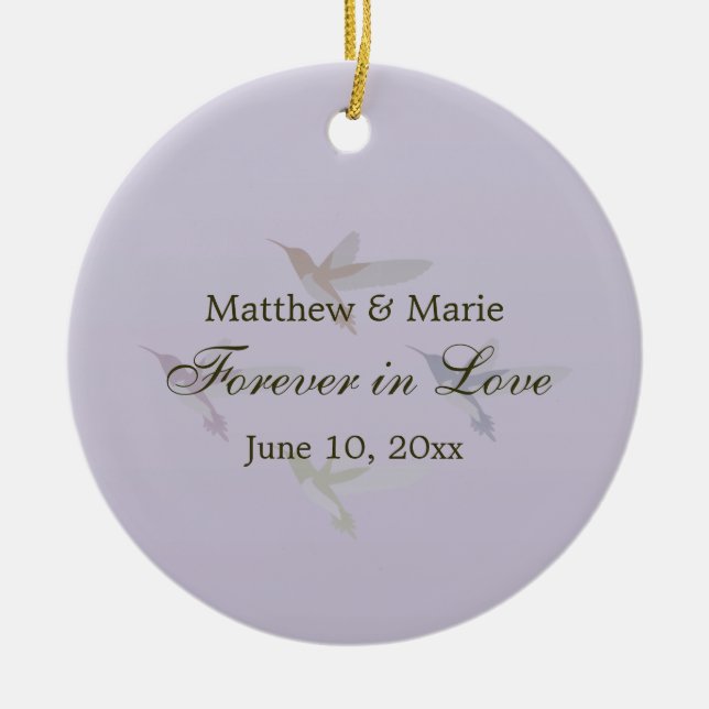 Forever in Liebe Hummingbird Theme Keramik Ornament (Vorne)
