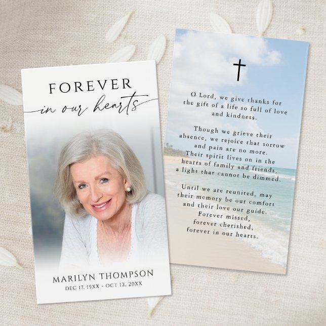 Forever in Our Hearts Beach Memorial Prayer Cards (Von Creator hochgeladen)