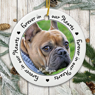 Forever in our Hearts Black Photo Pet Memorial Keramik Ornament