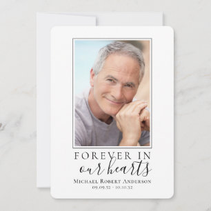 Forever in Our Hearts Foto Beerdigung Beileid Dankeskarte