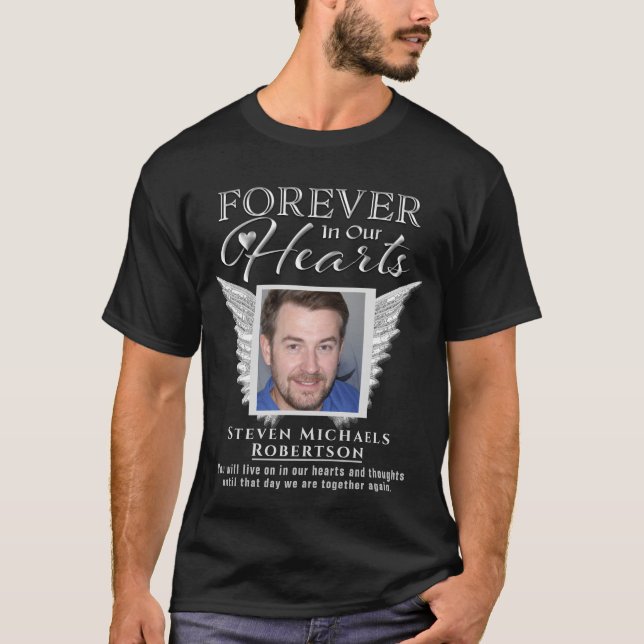 Forever in Our Hearts Foto Memorial T - Shirt (Vorderseite)