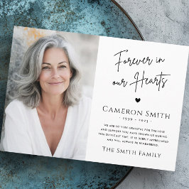 Forever in our hearts funeral sympathy thank you dankeskarte