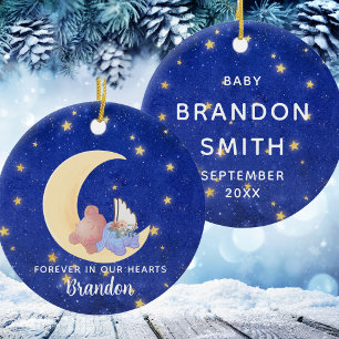 Forever In Our Hearts Memorial Baby Boy Christmas Keramik Ornament