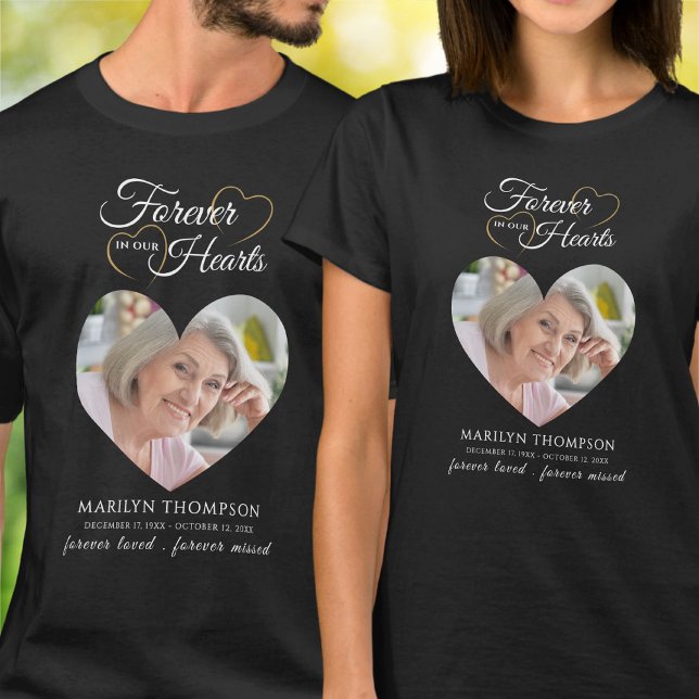 Forever In Our Hearts Memorial Photo T-Shirt (Von Creator hochgeladen)