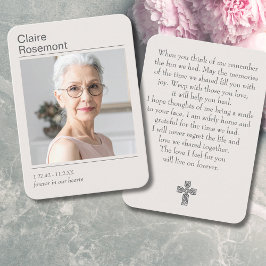 Forever In Our Hearts Modern Cross Prayer Card Visitenkarte