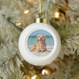 Forever in our Hearts Pet Memorial Name Photo Keramik Kugel-Ornament