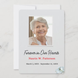 Forever in Our Hearts Photo Funeral Memorial Dankeskarte