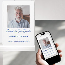 Forever in Our Hearts Photo Funeral Memorial Dankeskarte