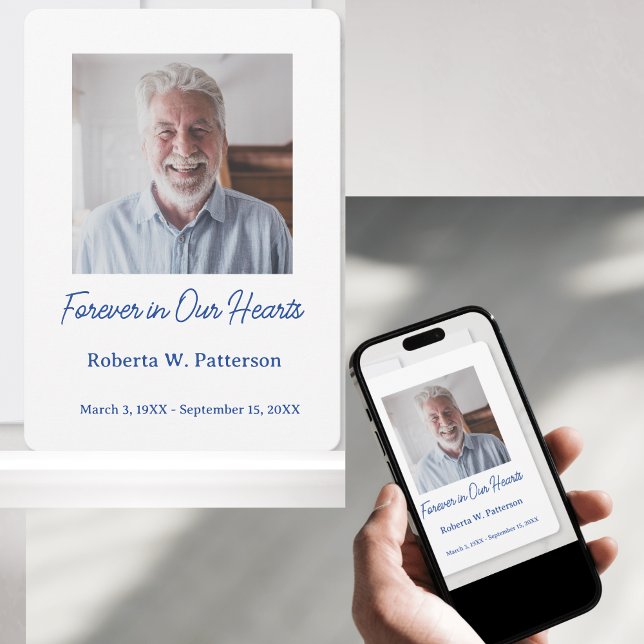 Forever in Our Hearts Photo Funeral Memorial Dankeskarte (Forever in Our Hearts Photo Funeral)
