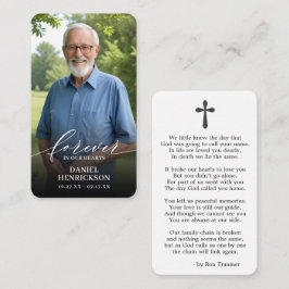 Forever in our Hearts Photo Prayer Card Visitenkarte