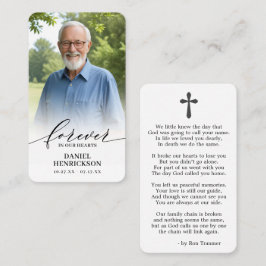 Forever in our Hearts Photo Prayer Card Visitenkarte