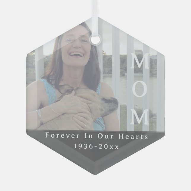 FOREVER in unserem Foto zur Mama von Herzen Ornament Aus Glas (Vorderseite)