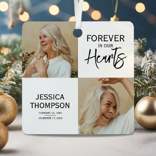 Forever in unserem Hearts 4Foto Memorial Ornament Aus Metall