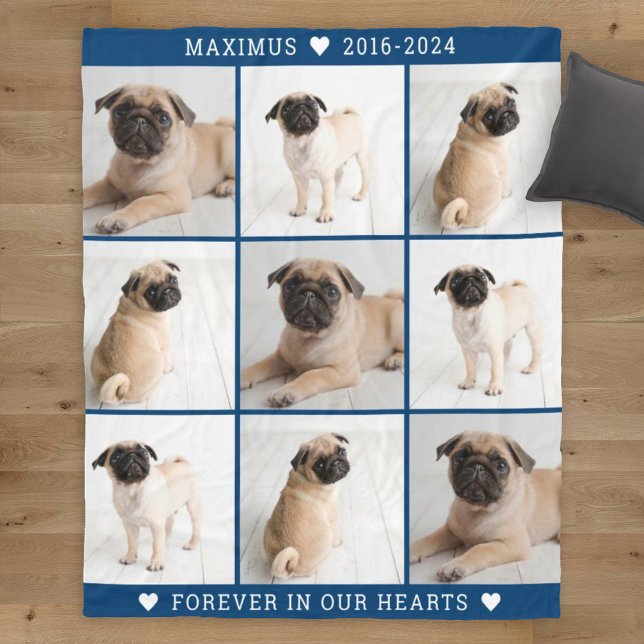 Forever in unserem Hearts Dog Foto Collage Memoria Fleecedecke (Von Creator hochgeladen)